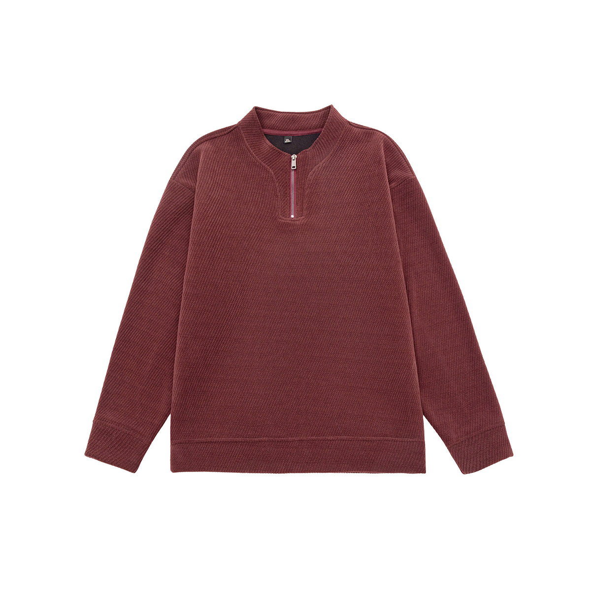 Men's Heavyweight Half Zip Sweatshirt Jacket Casual Stand Collar Solid Color Oversized Pullover