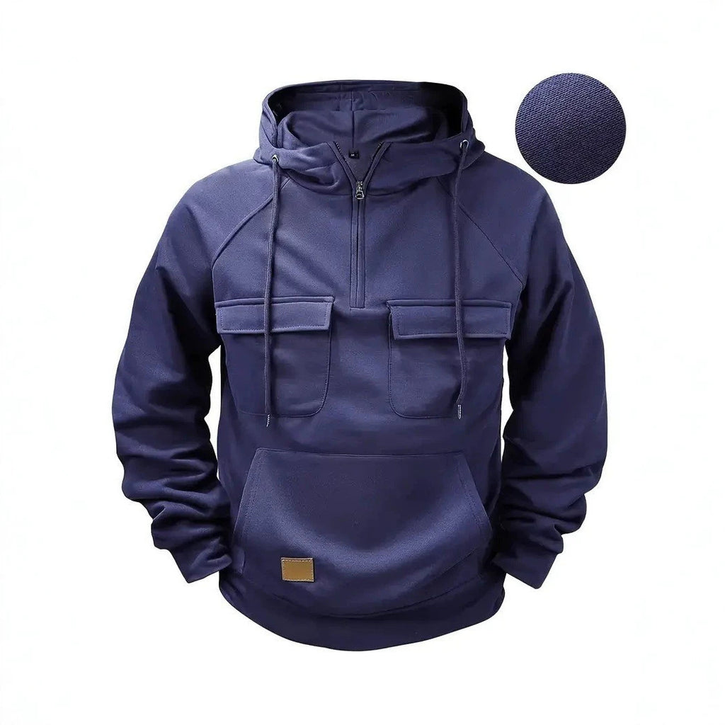 Casual Oversized Men's Hoodie, Heavyweight Streetwear Style Long Sleeve Jacket