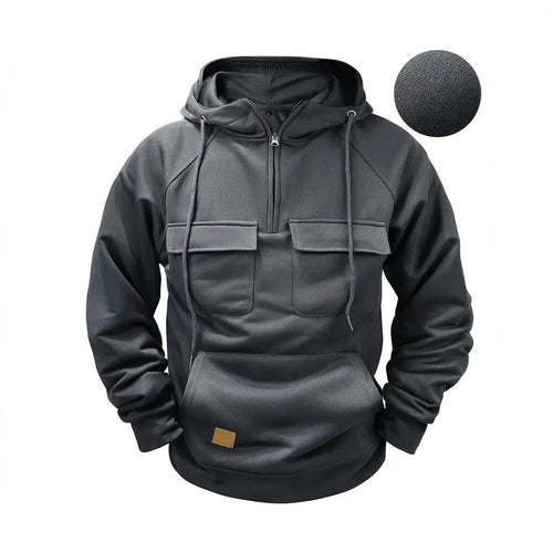 Casual Oversized Men's Hoodie, Heavyweight Streetwear Style Long Sleeve Jacket